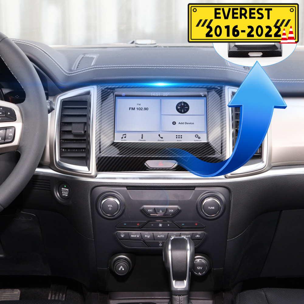 Carbon Fiber Car Center Navigation Panel Rahmen Abdeckung für Ford Ranger Everest Endeavor 2015-2020 Dekoration Zubehör – Detail 1