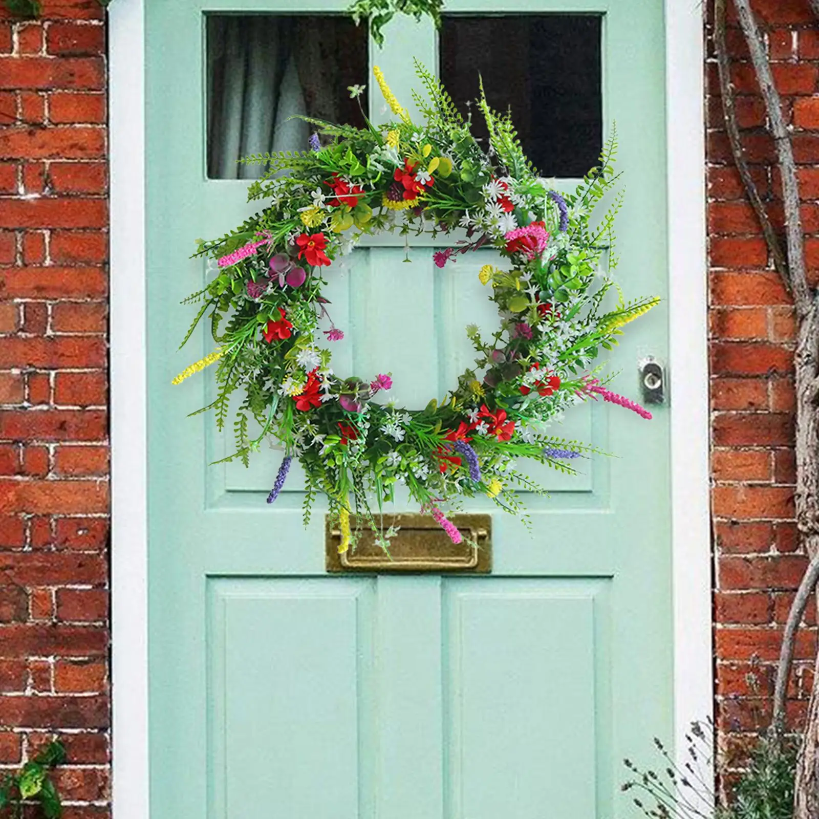 Artificial Flowers Wreaths Front Door Festival Props Window Floral Wreath