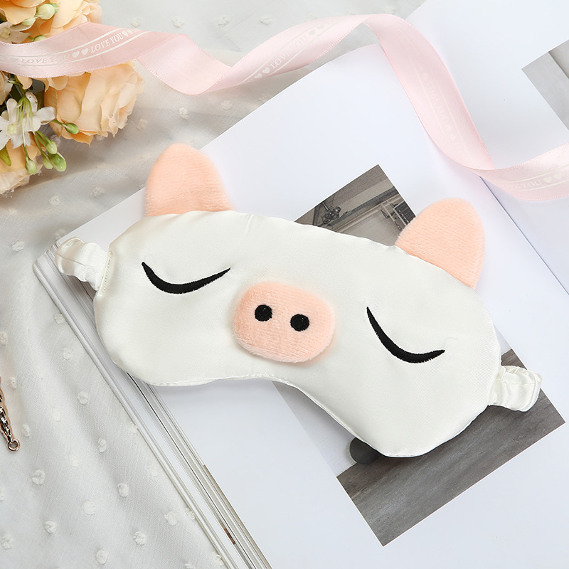 Cartoon Piggy Silk-like Sleeping Mask Goggles Shading Eye Protection one piece Eyepatch antifaz para dormir He patch_voghion.com