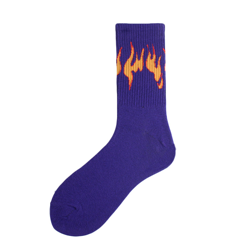 1 Paar Damenmode Hip Hop Hit Color On Fire Crew Socken Red Flame Blaze Power Torch Hot Warmth Street Skateboard Socken – Detail 20