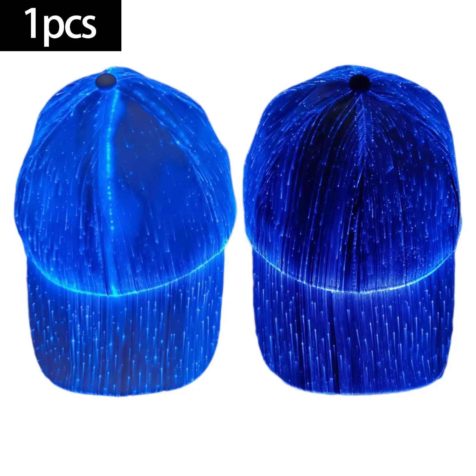 LED Fiber Optic Hat USB Rechargeable Hip Hop Party Hat 7 Colors Flashing Baseball Caps for Concert Disco Event Christmas Holiday