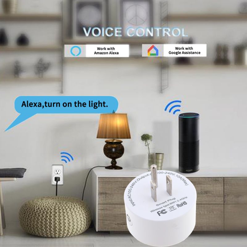 Mini enchufe inteligente Wifi, funciona con Alexa, No requiere Hub, (paquete de 4)