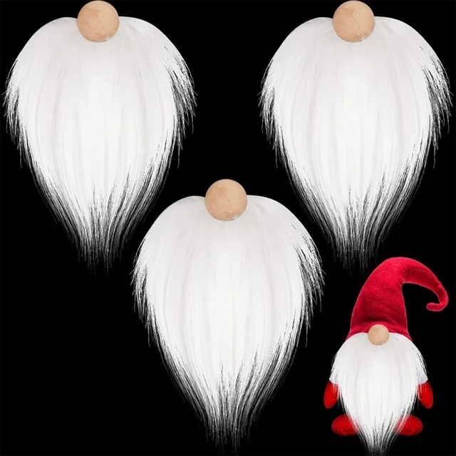  Gnome Beads and Fake Beards Artificial Braids Set Faux Fur  Dwarf Beard Braid Kit for Christmas Plush Gnome Doll Handmade gnome Beads  for Crafting