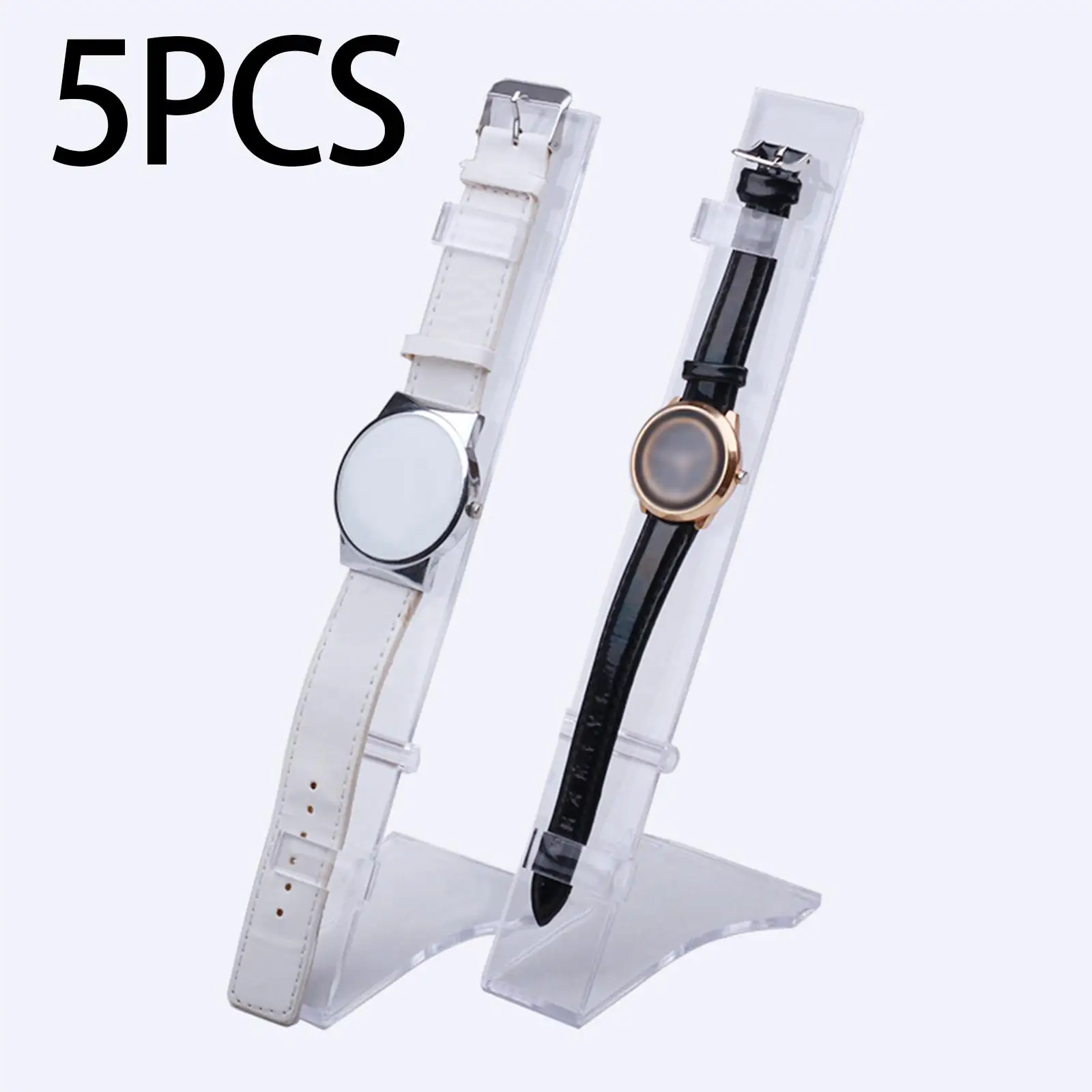 5Pcs Clear Watch Display Stand for Home or Store Usage Showcase Watch Stand