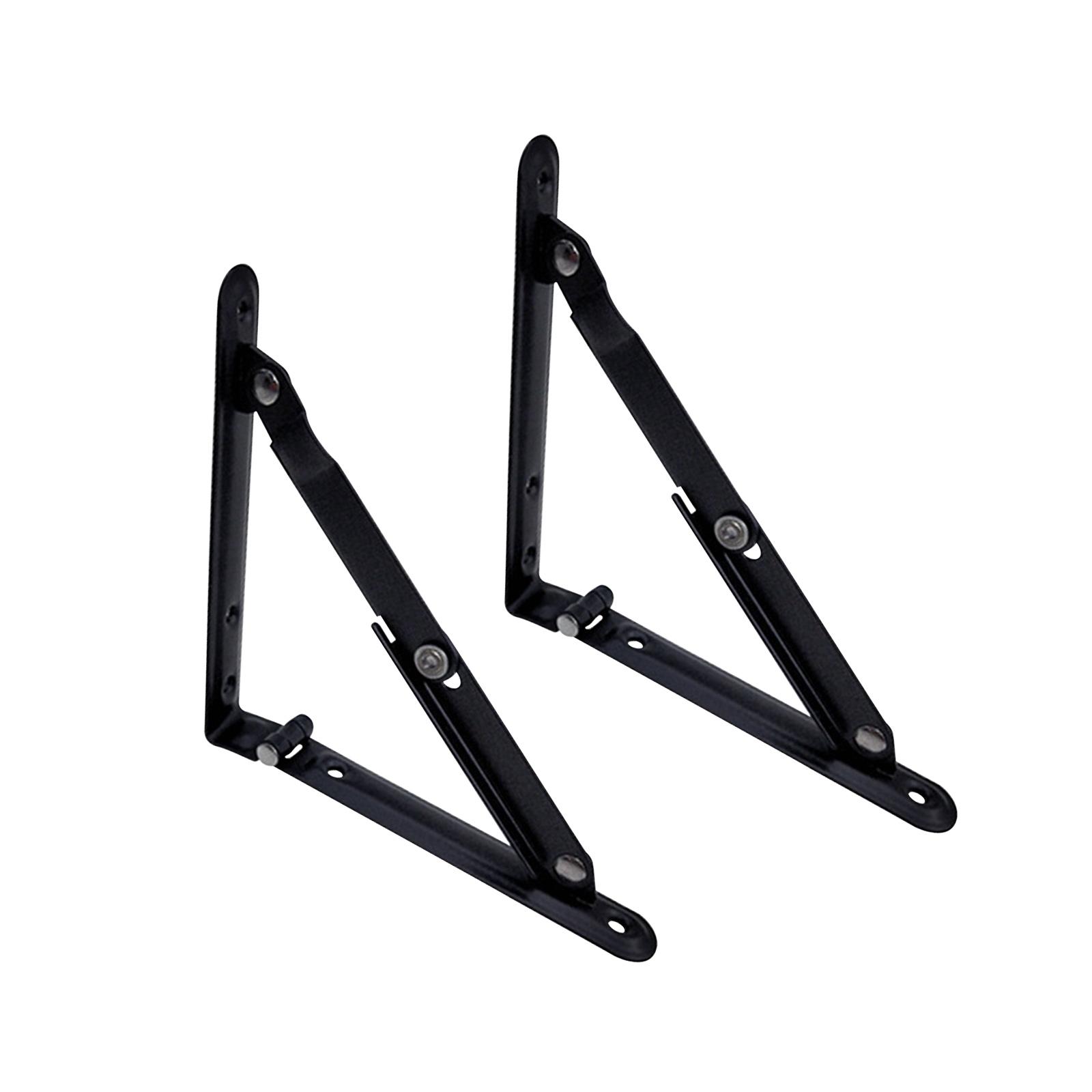 2 Pieces Collapsible Metal Shelf Hinge Bracket Triangle Corner Brace DIY for