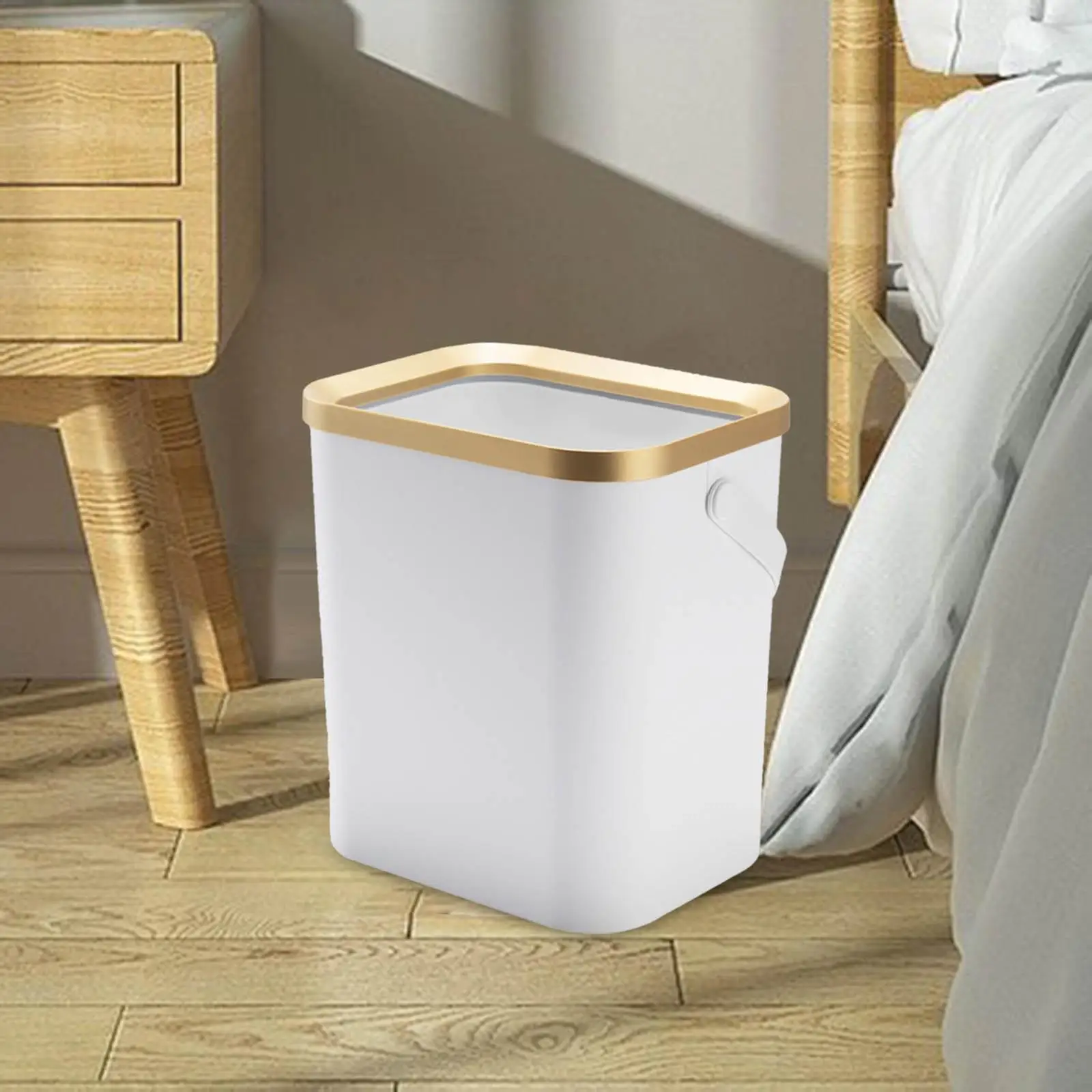 Trash Can Dustbin Bucket Rubbish Can Modern Wastebasket Garbage Container Trash Bin for Bedroom Bathroom Office Washroom Toilet