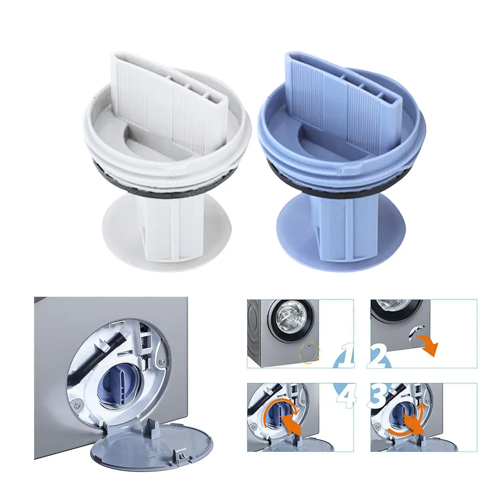 Washing Machine Drain Pump Filter Water Pump cap Knob Washing Machine Water Pump Filter Mesh Stopper Knob for Household
