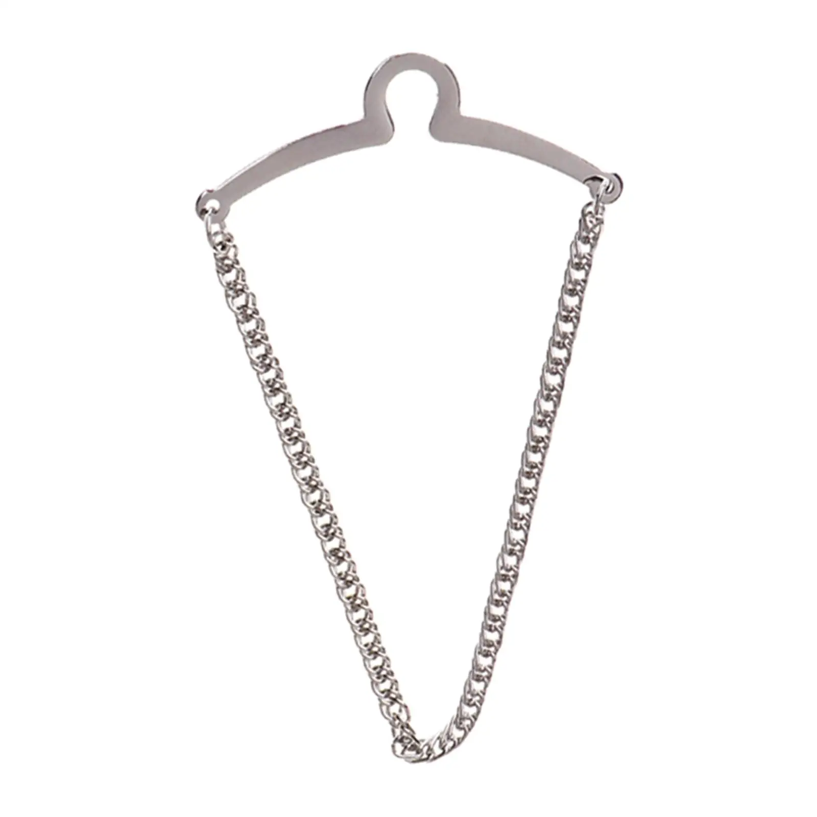 Classic Tie Chain for Men Single Loop Business Wedding Shirt Accessories Necktie Link Chain Silver Tie Clip Brooch