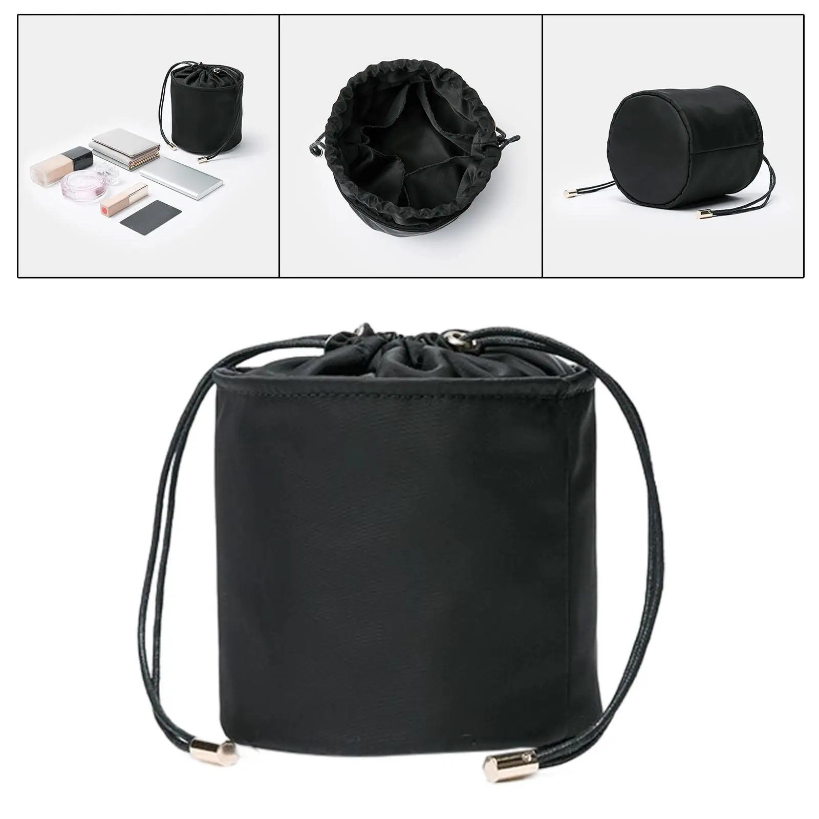 Portable Travel Makeup Bags Drawstring Toiletry Bucket Organizer Cosmetic Case Storage Pouch Makeup Organizer for Women Wife