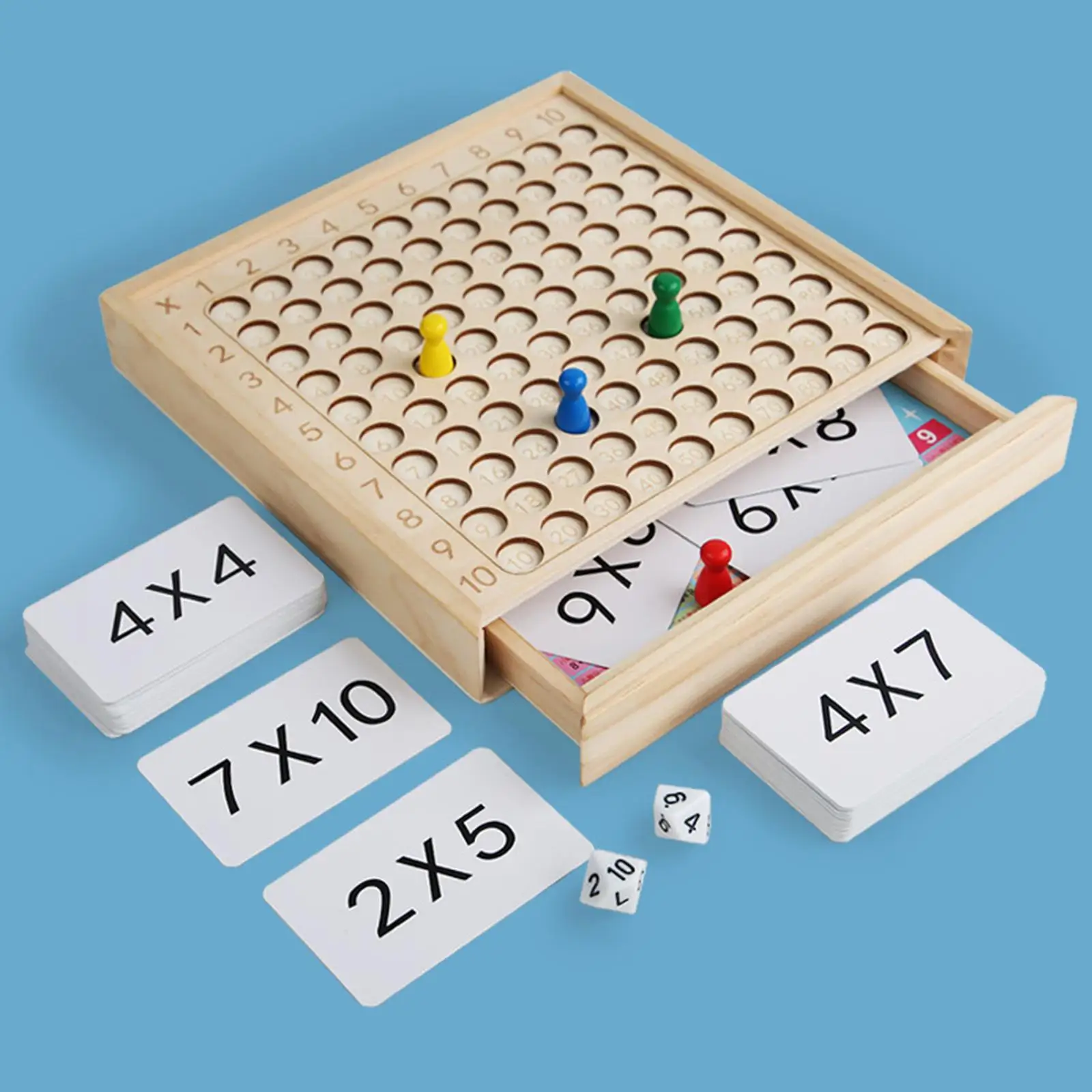 Wooden Math Board Multiplication Board Game Table Chart Math Game Math Learning Aids for Girls Holiday Gifts