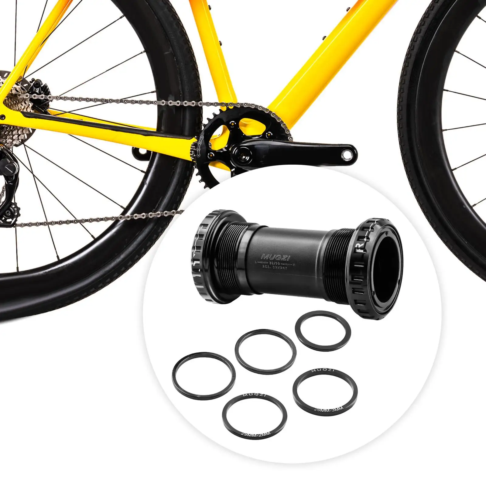 Bike Bottom Bracket Crankset Parts with Washer 29mm Sturdy High Strength Screw