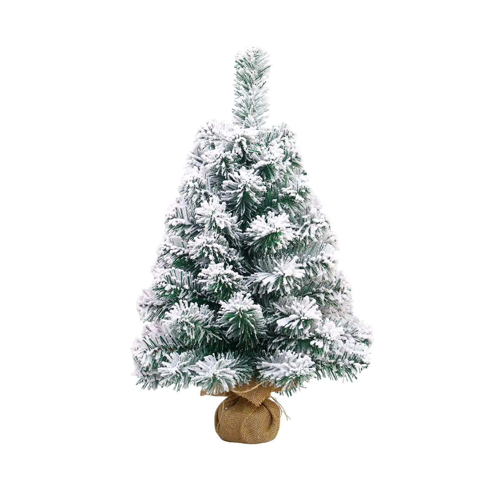 23inch Artificial Snow Flocked Christmas Tree Artificial Xmas Tree for Holiday Office Coffee Table Porch Decor
