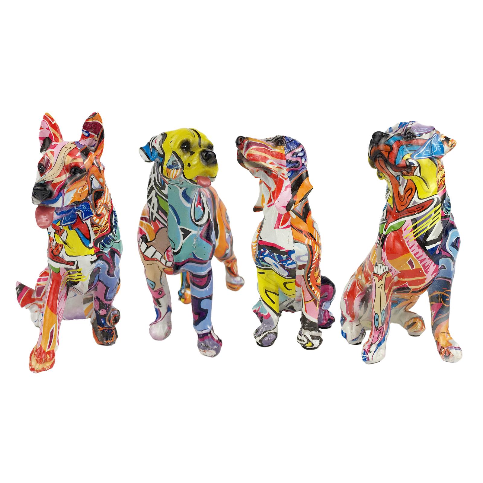 Simple Figurine Creative Dog Statue Sculpture Living Room Ornaments Home Entrance Wine Cabinet Office Decors Resin Crafts