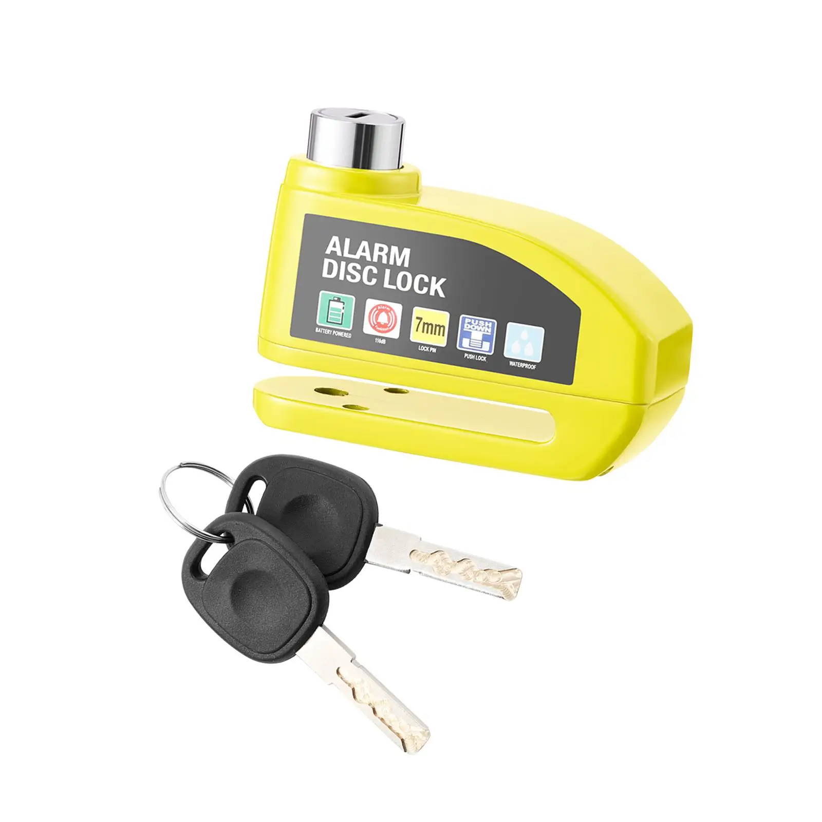 Motorcycle Alarm Disc Brake Lock Motorcycle Lock Accessories 130dB Alert Sound with Keys Wheel Disc Lock for Motorcycle