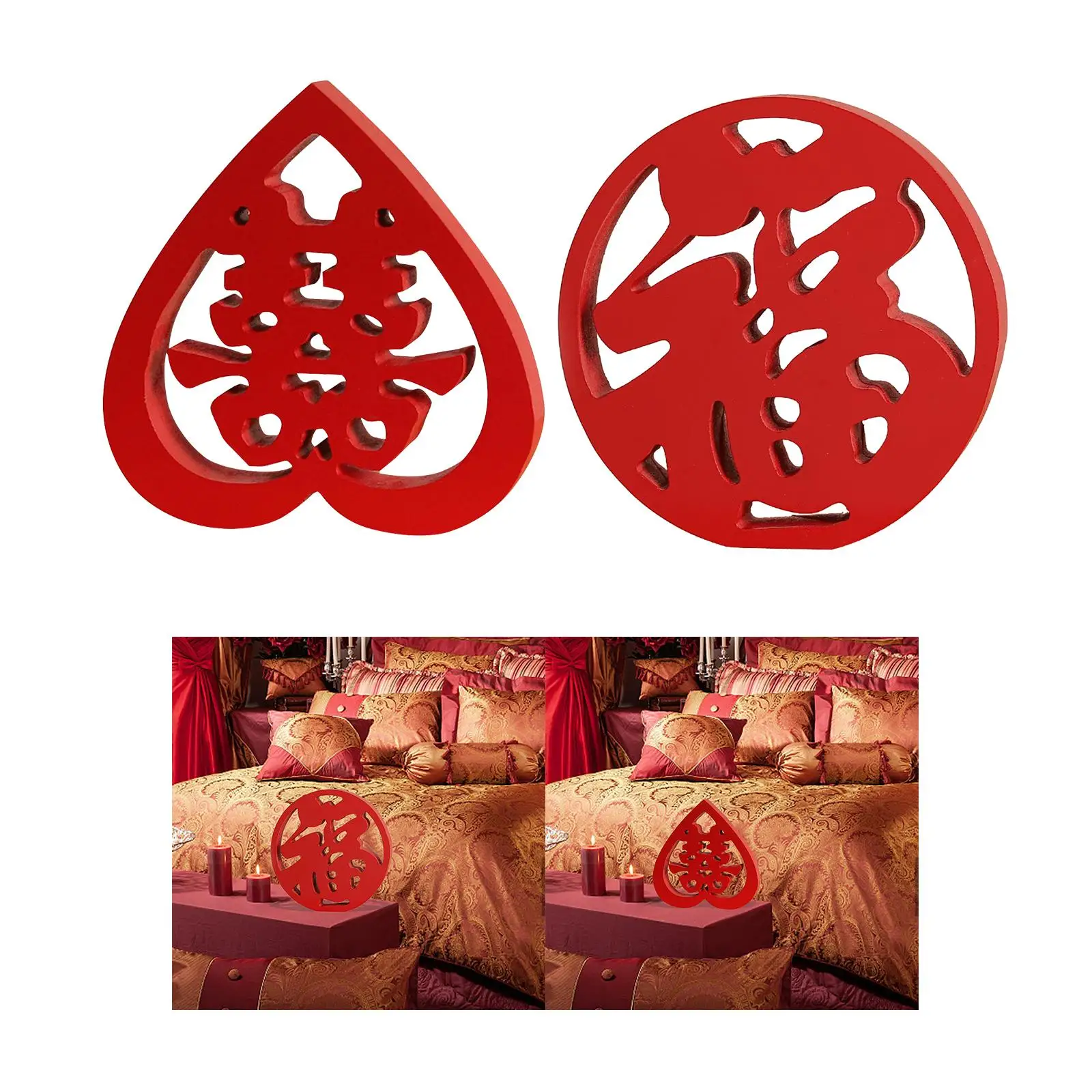 Chinese Wedding Room Crafts Table Ornaments, Happiness DIY for Living Room Decor New House