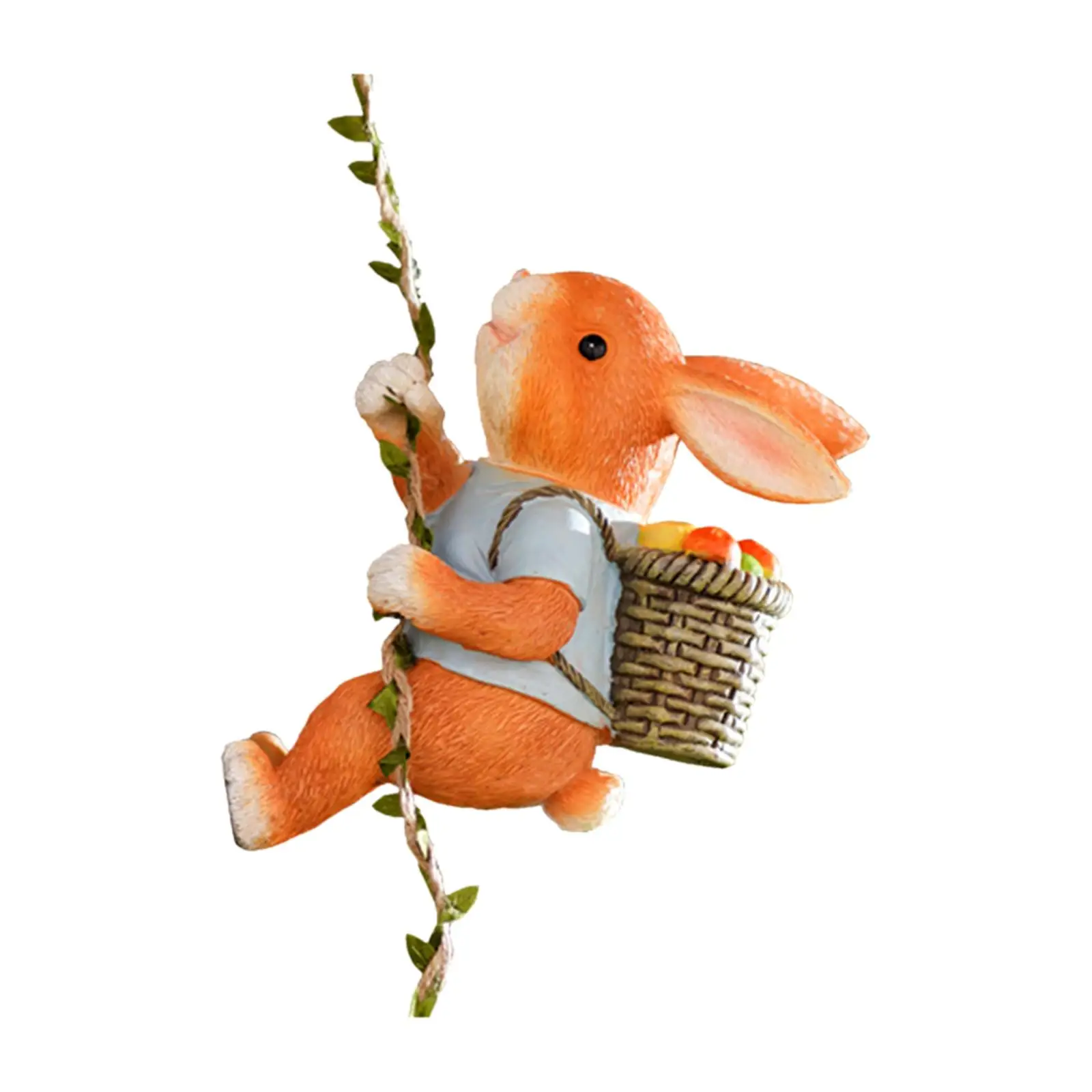 Bunny Sculpture Ornaments Rabbit Planter Pots Hanger Fairy Garden Climbing
