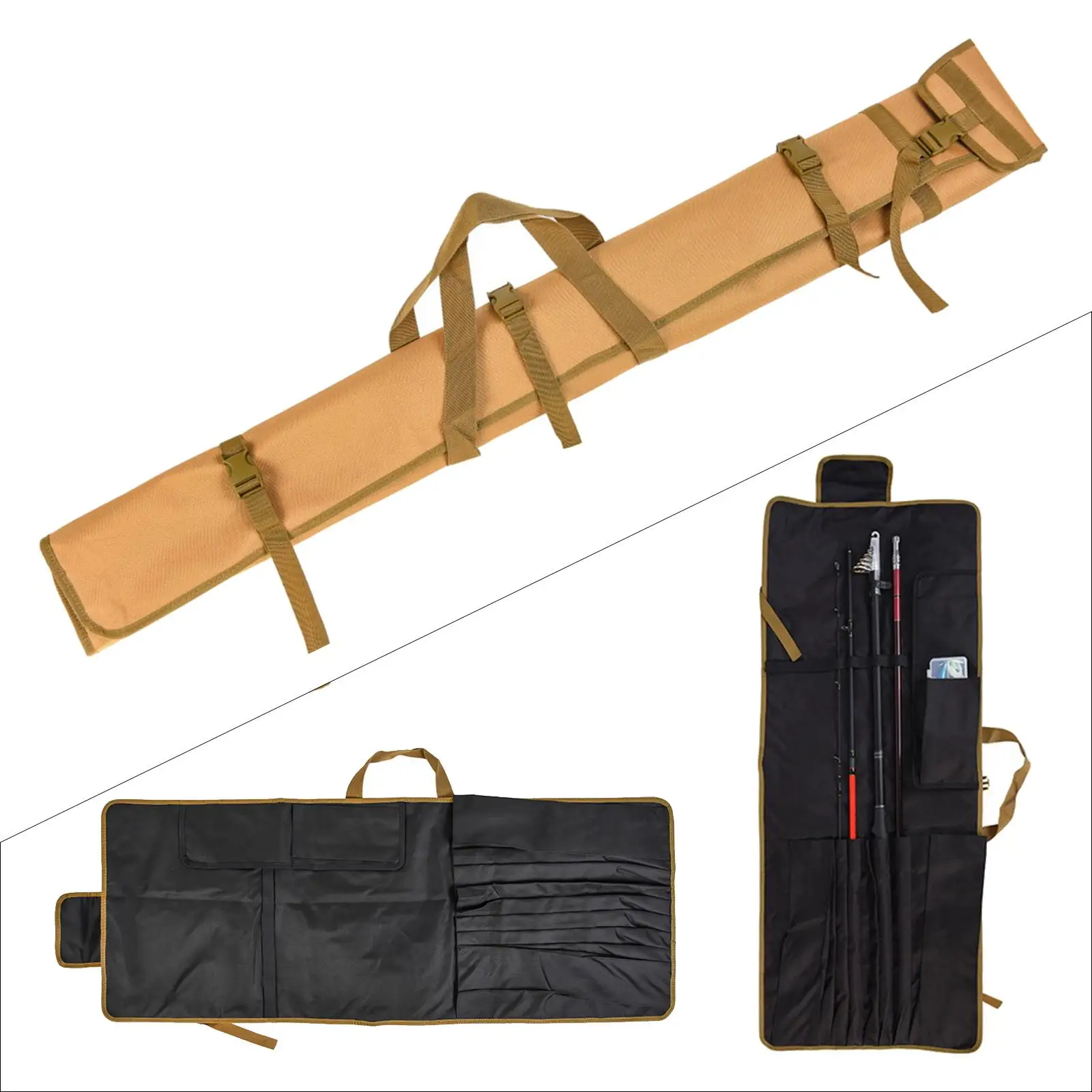 Fishing Rod Bag Storage Bag Canvas Durable Waterproof Foldable