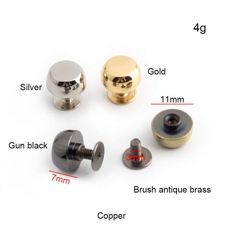 50-200pcs 8 colors 11mm 13mm Solid Cast Stud DIY Bag Bottom Rivets In Screws,Bags Handbags Purse Feet Studs Accessories