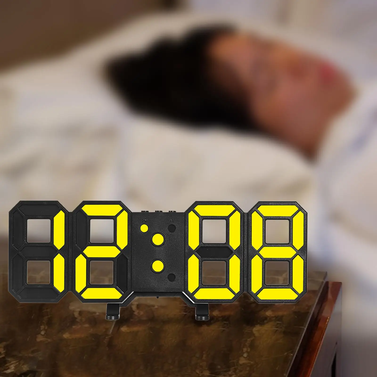Digital 3D Digital Clock Digital Alarm Clocks for Bedrooms, Electronic Clock for