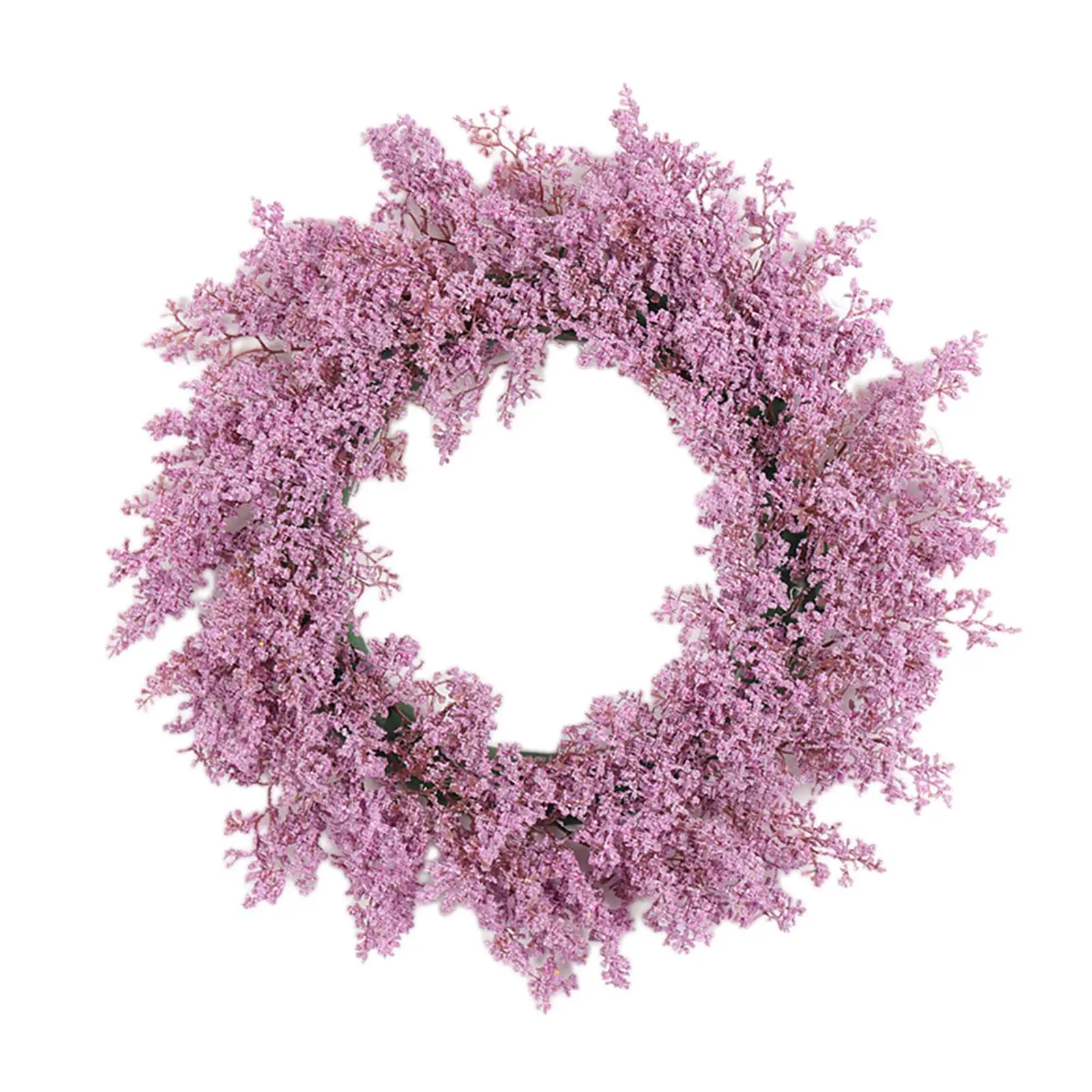 Artificial Flocked Flowers Wreath Floral Wreaths for Holiday Spring Summer Farmhouse Decoration