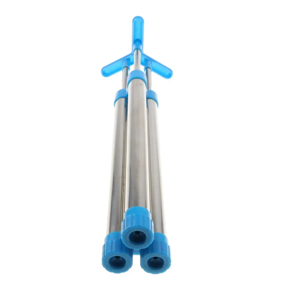 43cm Stainless Steel Pump Action Water Squirt Three   Tube Squirter Kids Outdoor Beach Swimming  Toy