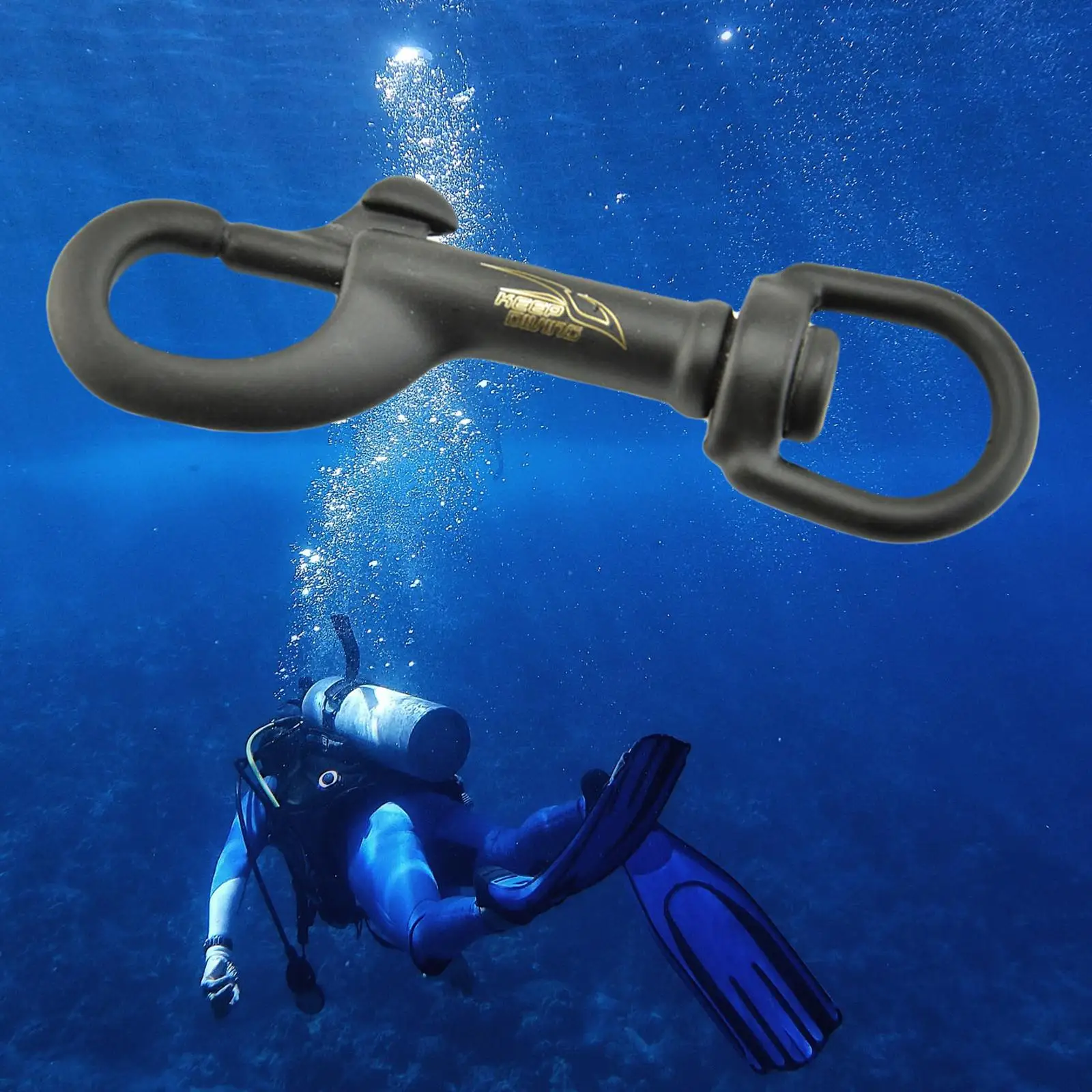 316 Stainless Steel Single Ended Bolt Snap Single Hooks Chain Metal Clip Scuba Diving Clips Key Holder 75mm