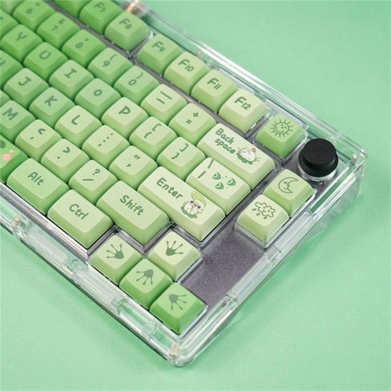 Green Lotus Pond Theme Keys Caps, PBT