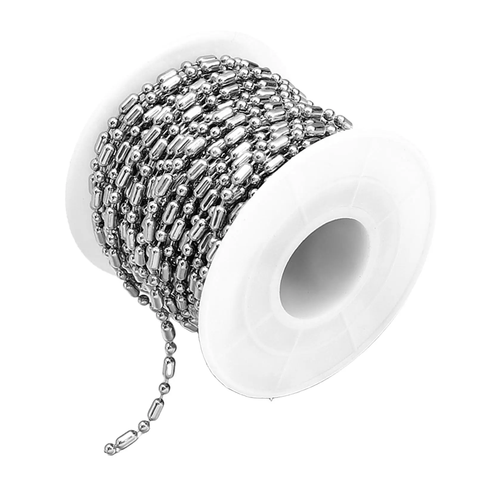 Stainless Steel Ball Bead Chain Unwelded Twisted 2.4mm Curb Chains for Jewelry Making DIY Anklet Pendant Necklaces Accessories