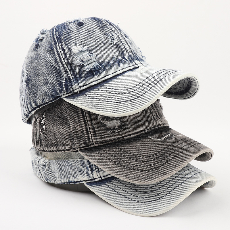 Title 2, Summer Outdoor Sun Shade Washed Denim Hat For M...