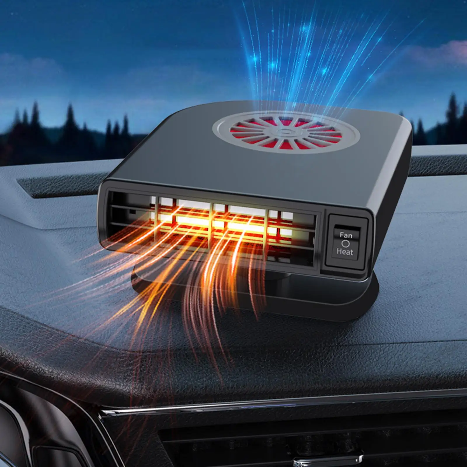 Auto Heater Fast Heating Car Windshield Defogger 360 Degree Rotation Portable heating Fan Demister for Cars