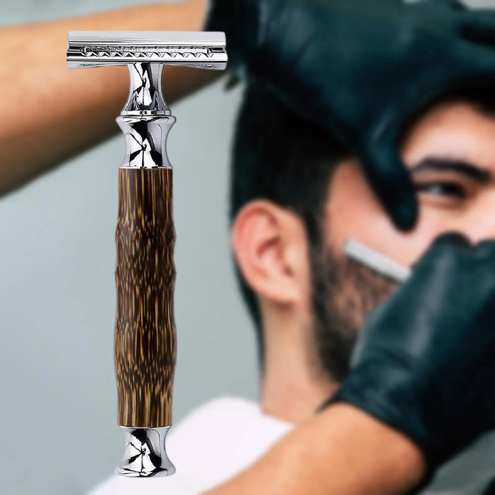Reusable Facial Hair , Bamboo Handle Manual Shaving Gifts Birthday Dad Men Boyfriend