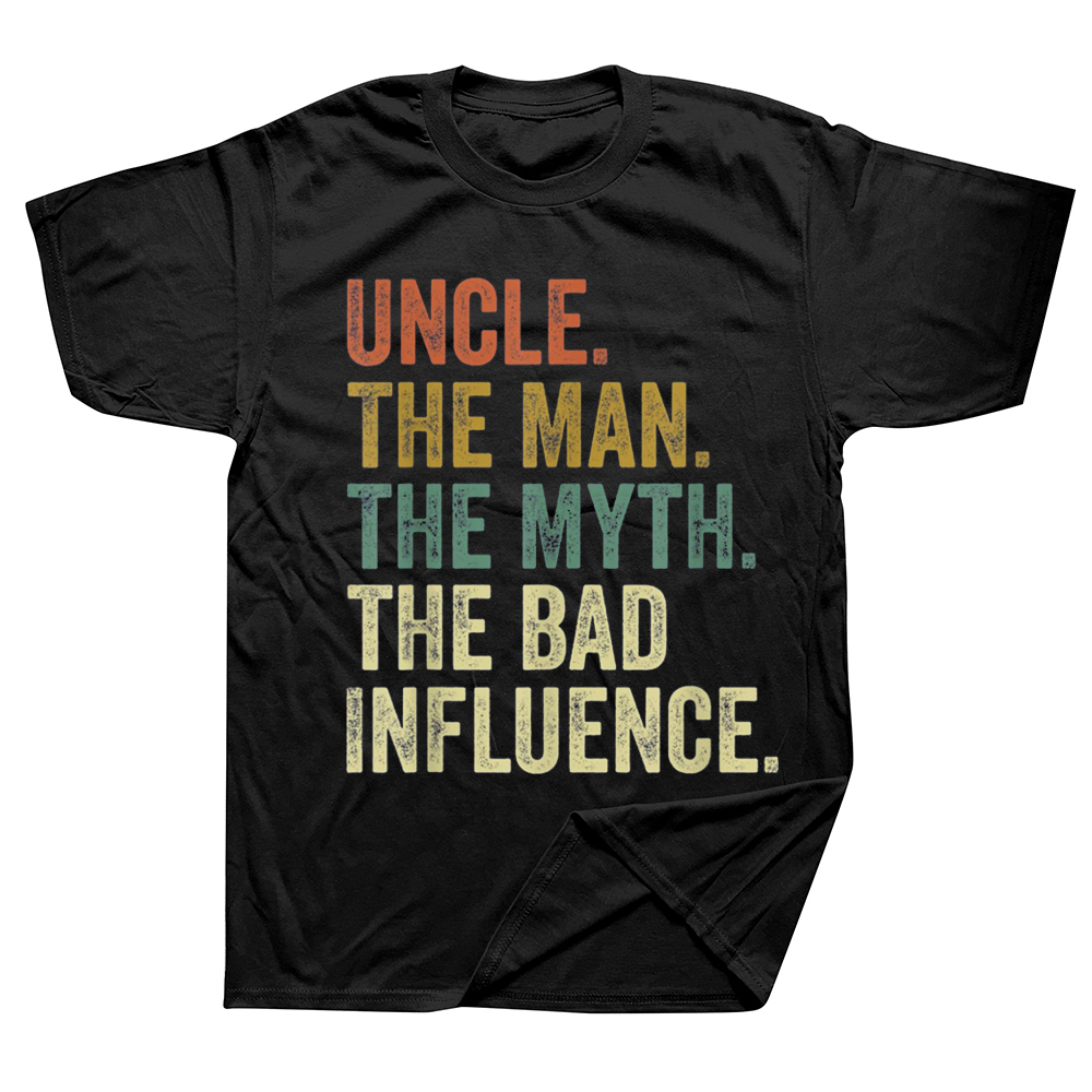 Lustige Vintage Spaß Onkel Mann Mythos Schlechten Einfluss T Shirts Streetwear Kurzarm Geburtstag Geschenke Sommer Stil T-shirt Männer – Detail 2
