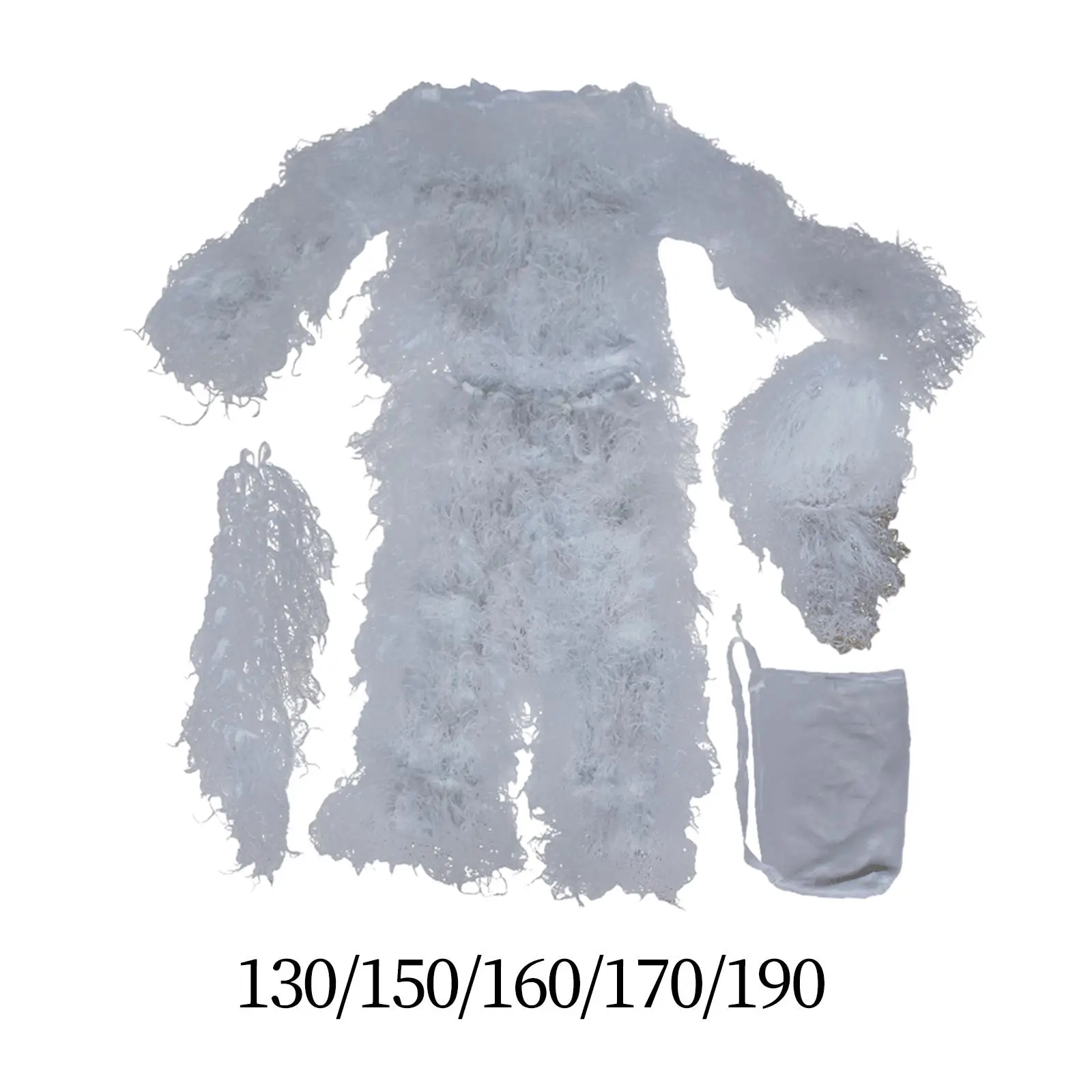 Ghillie Suit Hunting Suit Jacket and Pants Apparel Clothes for Bird Watching Costume Photography Hunting in Winter