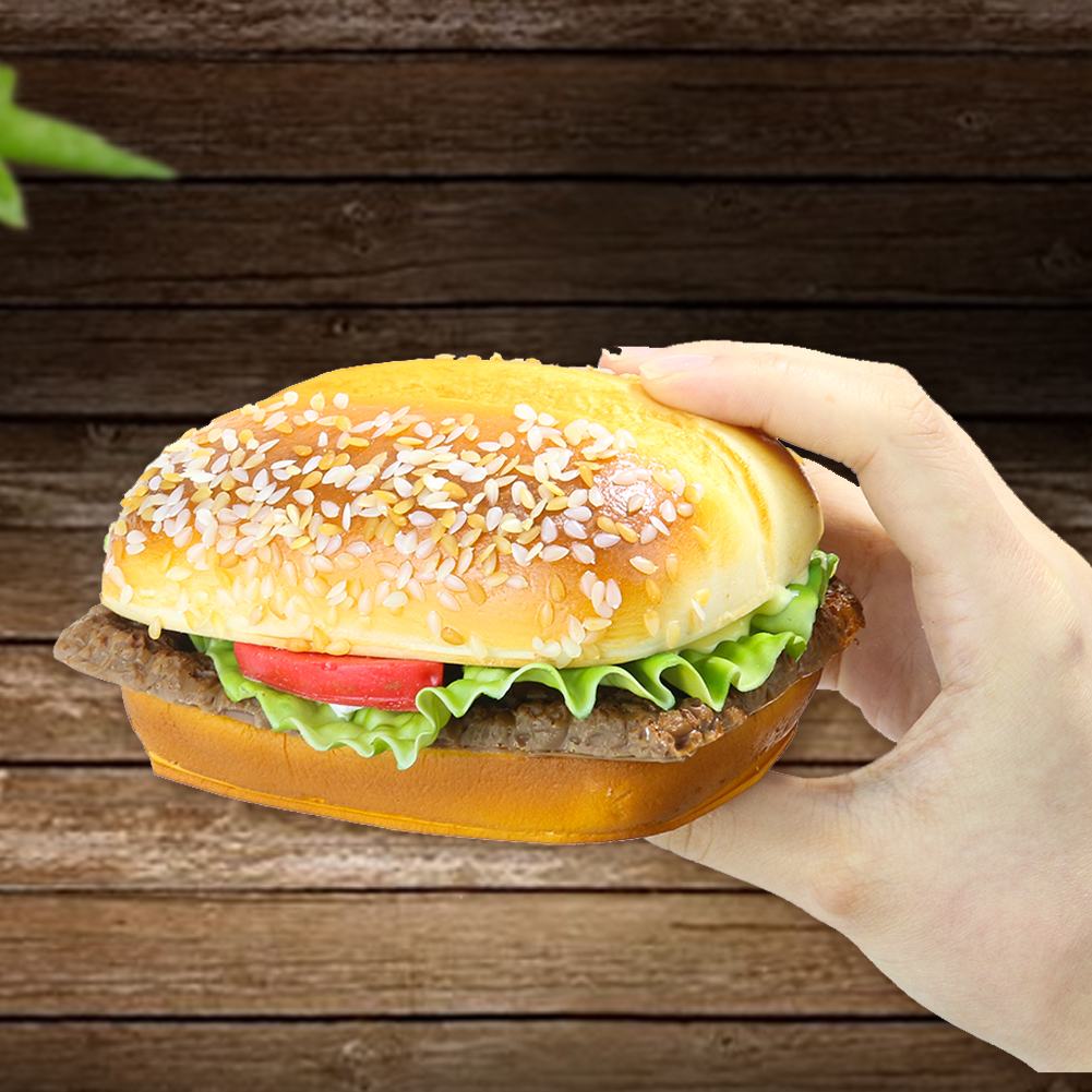 1PC Simulation Brot Hamburger Kuchen Modell Lebensmittel Festival Party Liefert Home Küche Platte Dekoration Ornamente – Detail 2