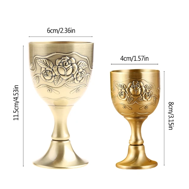 Brass Goblet Chalice Wine Glasses Cup Goblet,11.5cm Height : : Home