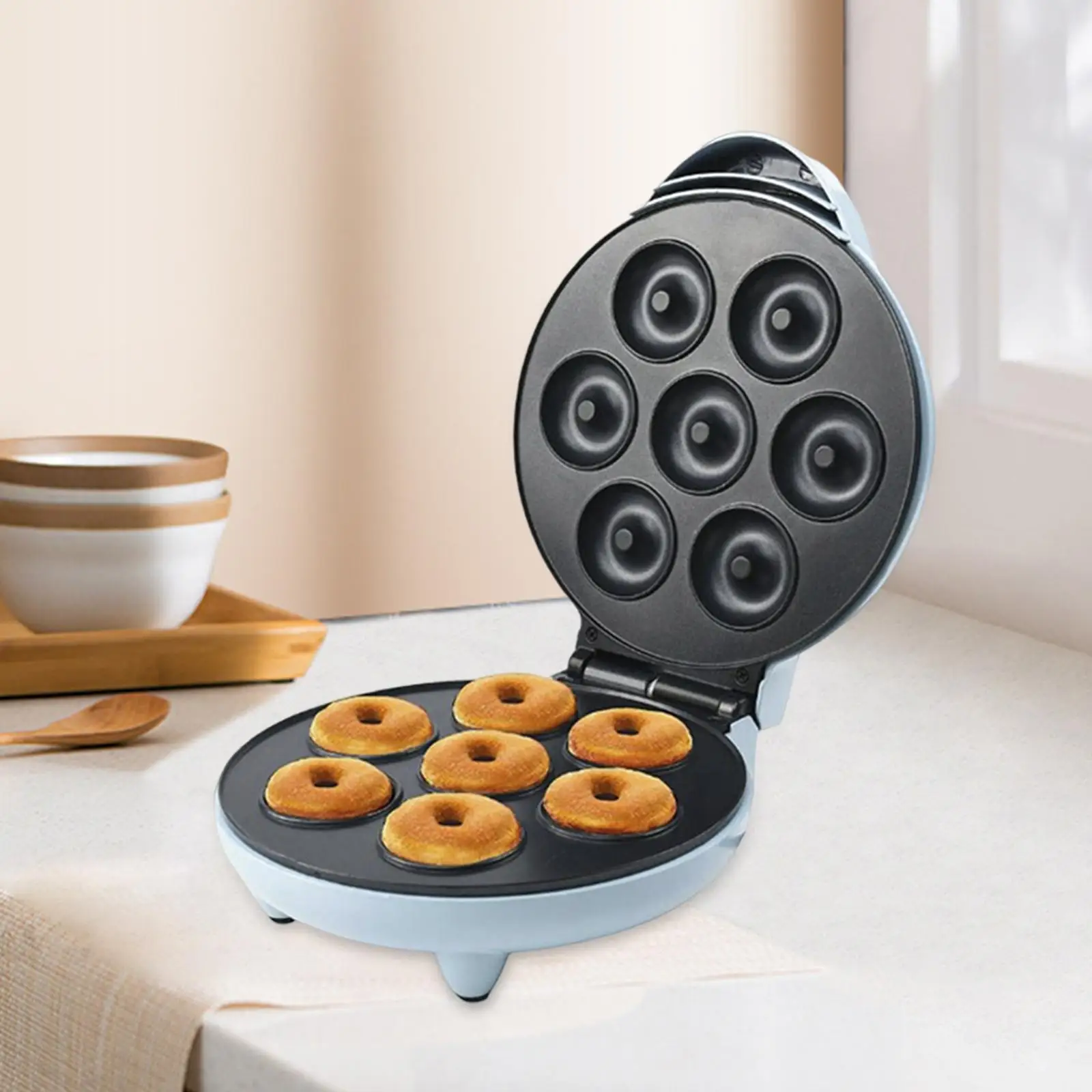 Donut Maker Nonstick Household Cake Machine Automatic Heating Egg Cake Bread Baking Machine for Commercial Use DIY Desserts