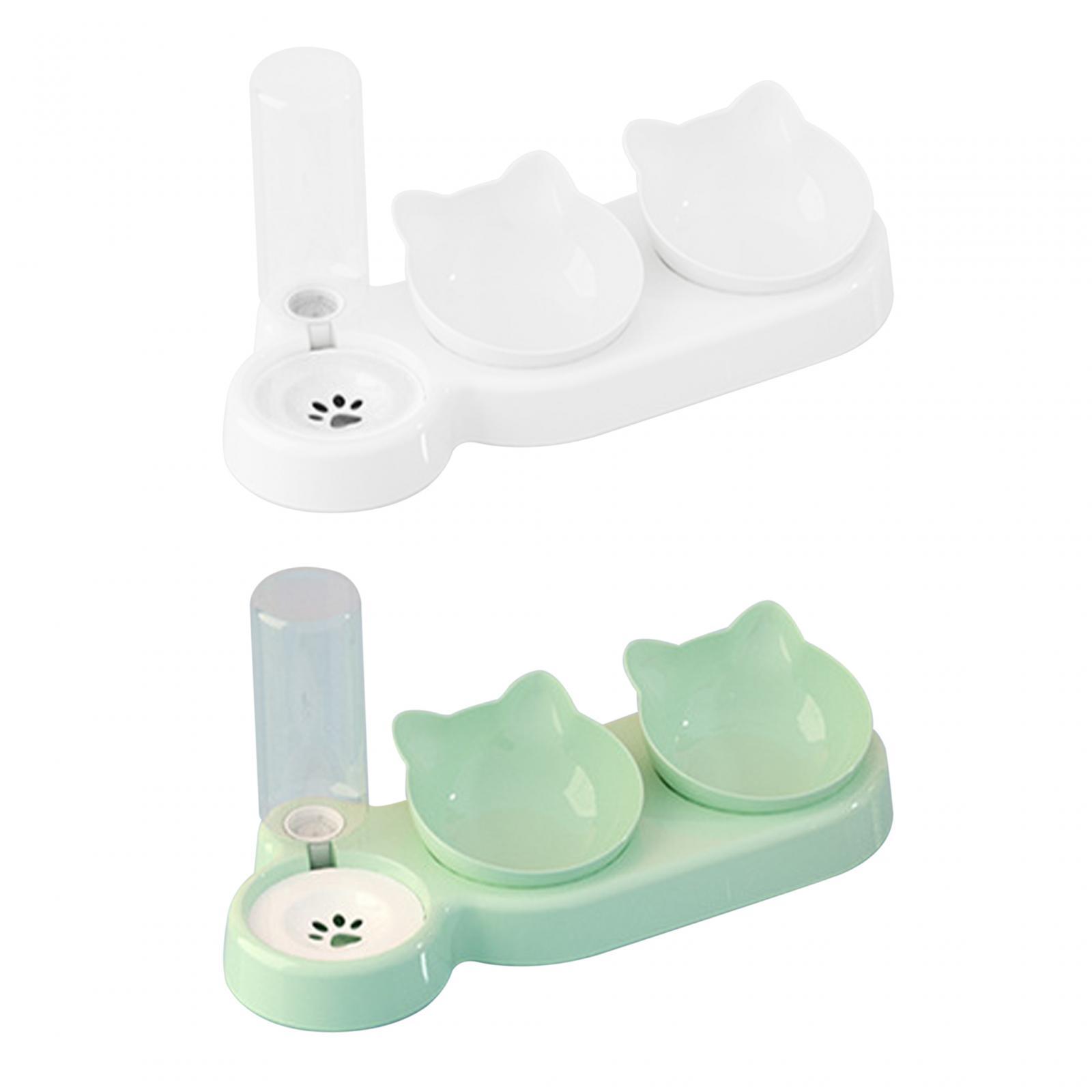 3 in 1 Dog Cat Bowls Water and Food Bowl Set Feeding Bowls for Small or Medium Size Dogs Cats Kitten Pets Supplies Drinking