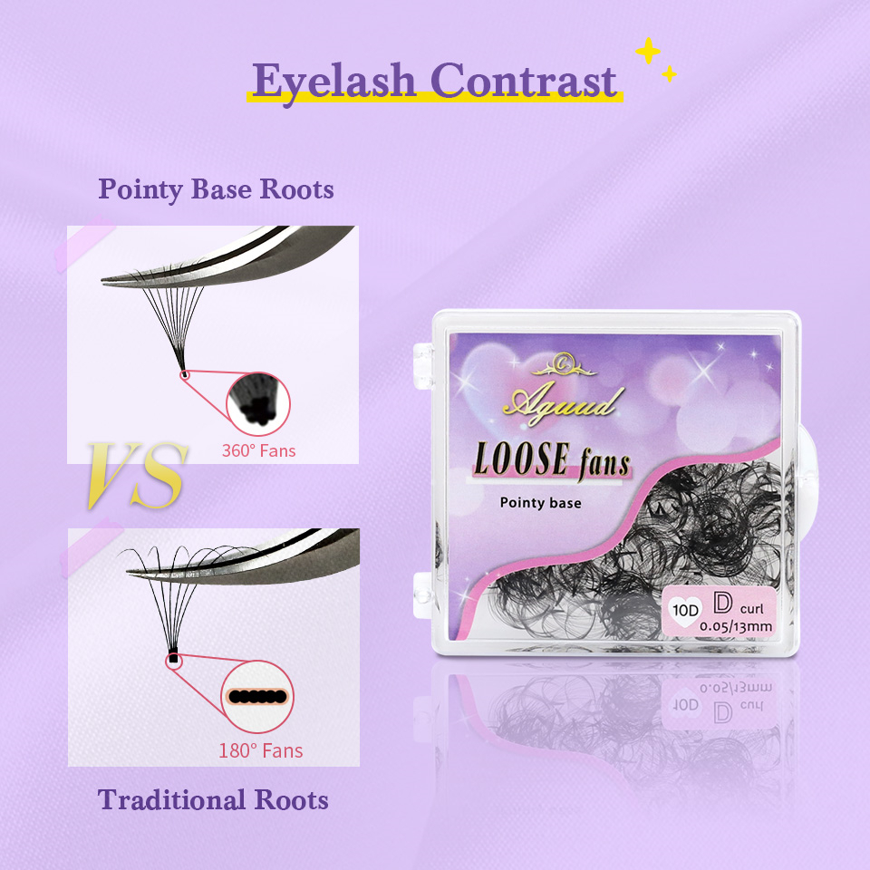 Best of AGUUD Ultra Slim Base Premade Fans Pointy Base Lashes Loose Pro Made Volume Fans Eyelash Extensions Professional Loose Fan Cilio Reviews & Tips - Image 5