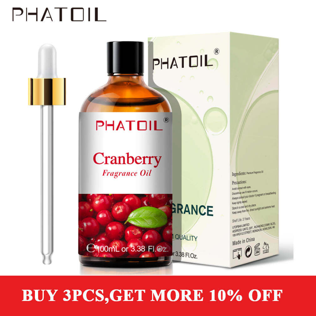 Best of Phatoil Cranberry Fragrance Oil 100ML Essential Oil For Candle Soap Making Blueberry Cucumber Melon Green Apple Coconut Vanilla Reviews & Tips