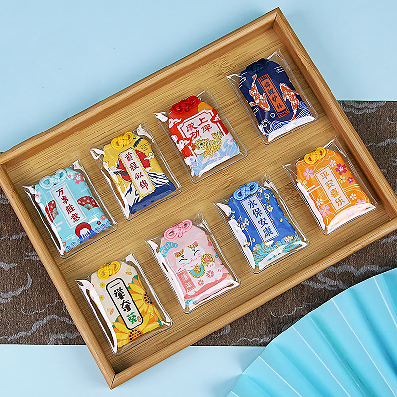 Geschenkanhänger für Kinder, neues klassisches japanisches Gebet, kaiserliches Amulett, Omamori, Glück, Erfolg, Arbeitsgott des Reichtums, kleine Segenstasche – Detail 4