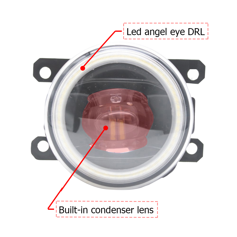Led Fog Lamp Assembly with Lens Bracket for Ford Transit Mk3 V347/V348 Facelift 2006-2014 Angel Eye DRL Daytime Running Lights detail image 2