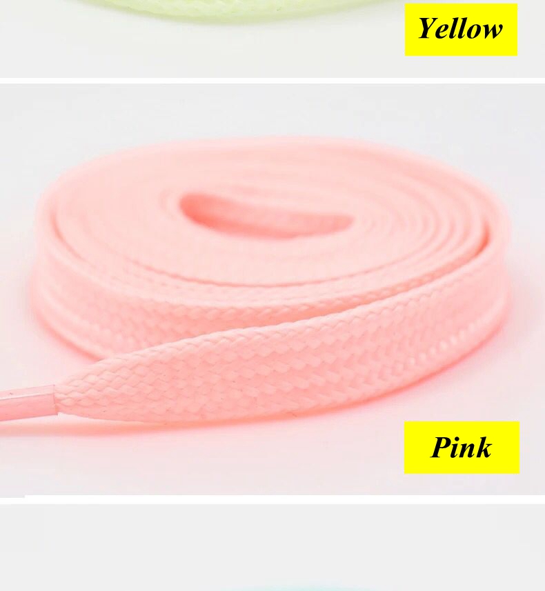 1 Pair Luminous Shoelaces Flat Sneakers Canvas Shoe Laces Glow In The Dark Night Color Fluorescent Shoelace 80/100/120/140cm