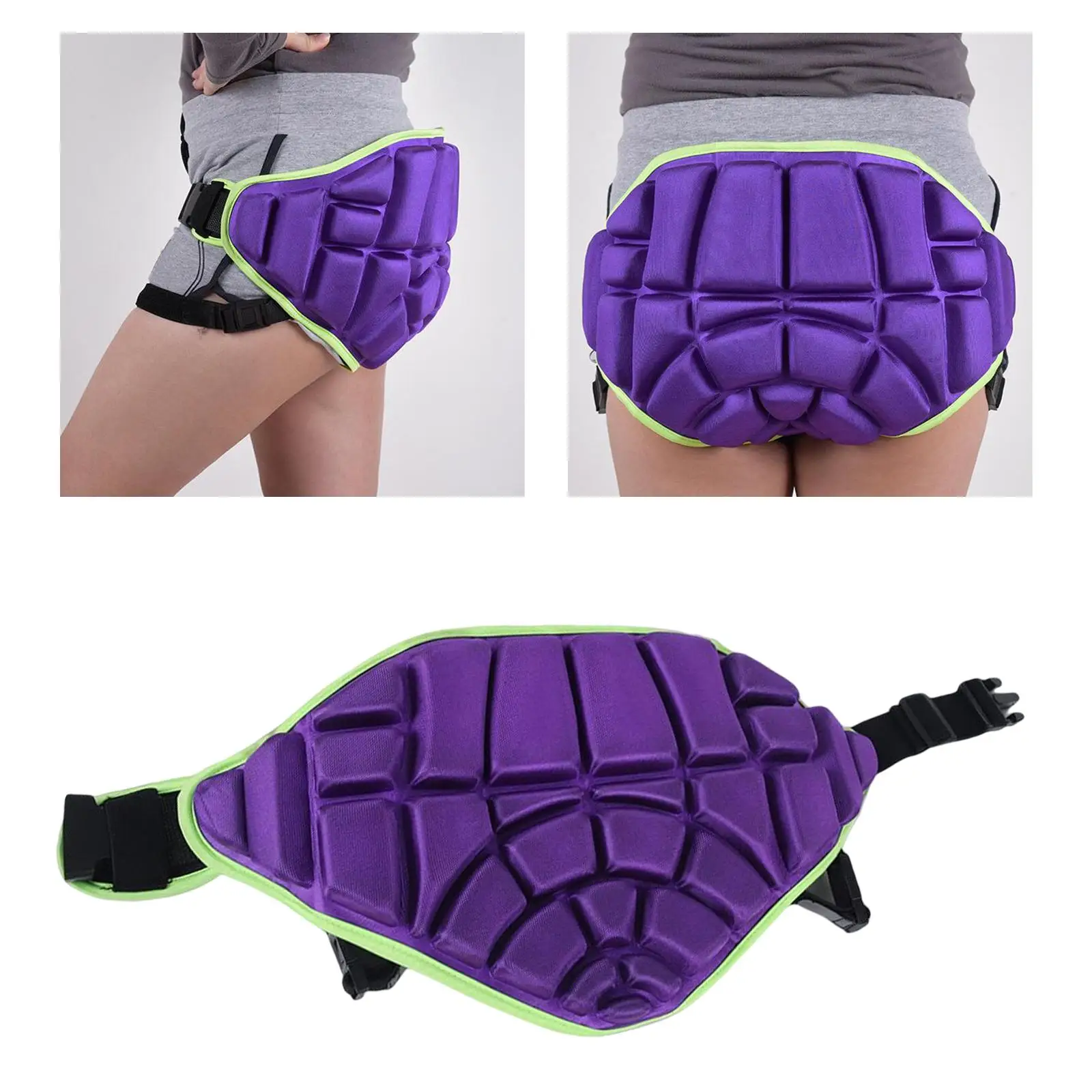 Soft Adult/Kids Butt Hip Pad Anti Slip Full Protection Lightweight Hip Butt Guard with Buckle Butt Pad for Skateboarding Ski