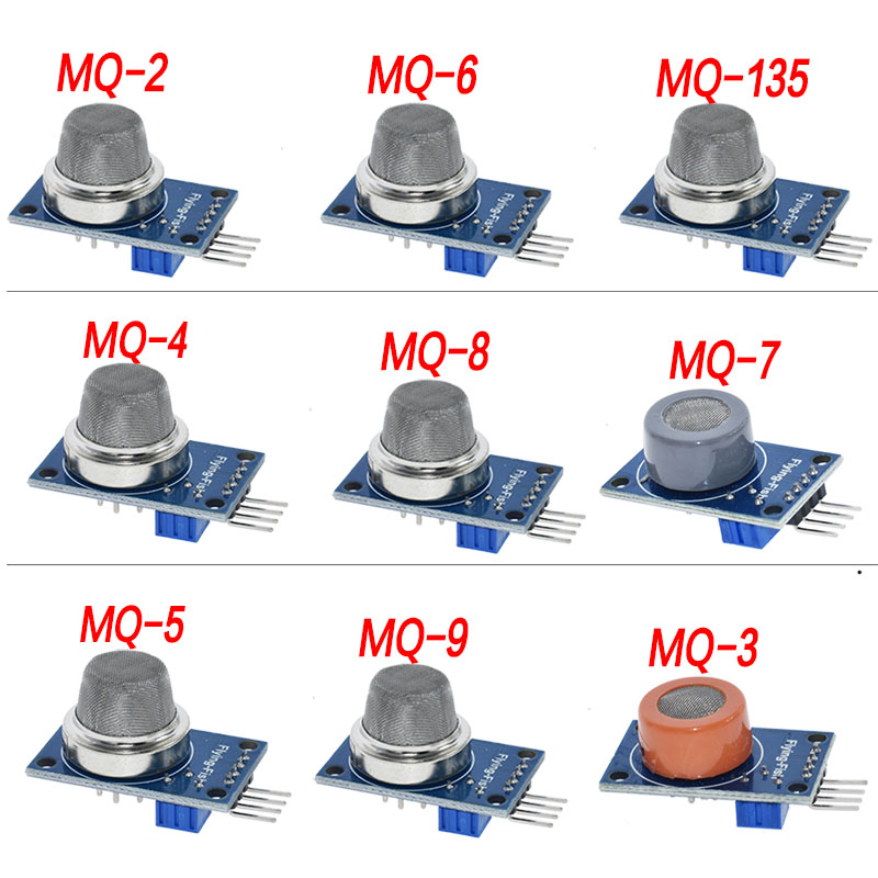 Nombre 1, MQ-2 MQ-3 MQ-4 MQ-5 MQ-6 MQ-7 MQ-8 MQ-9 MQ-135 Módulo Sensor de Gas licuado metano de humo para Arduino Starter D