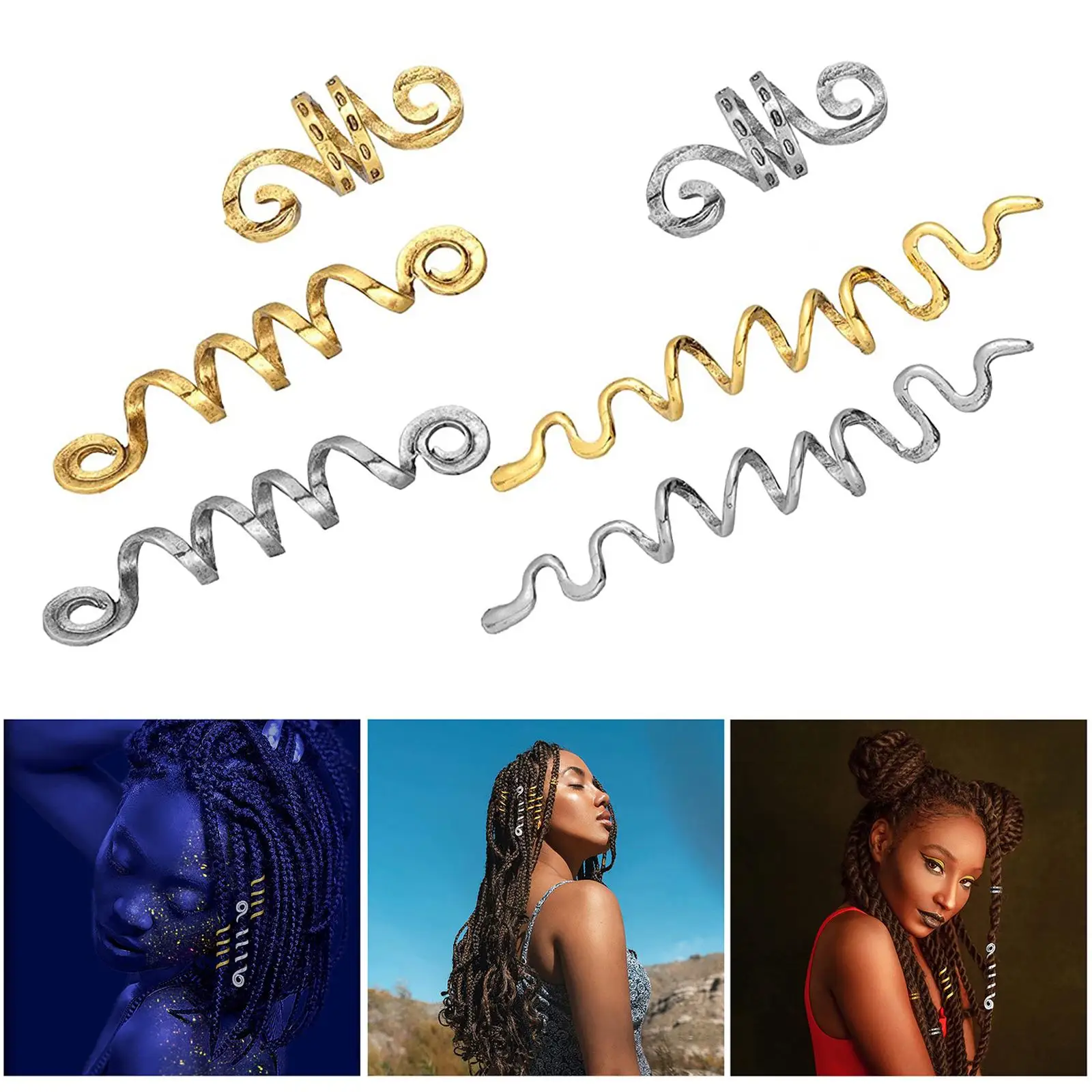 Vikings Spiral hair Beads Metal Vikings Beads Tibetan Silver Beard Jewelry for Beards hair Pendants Women