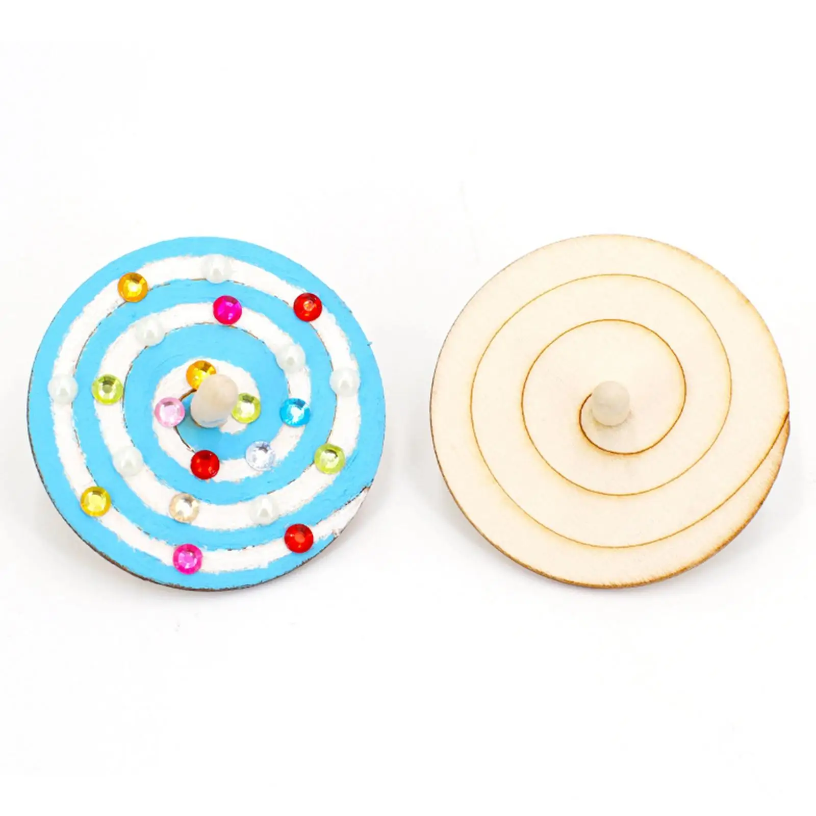 30Pcs Unfinished Wooden Spinner Top, , Kids Funny Gyroscope Educational Craft Handmade  Toddlers   Gift