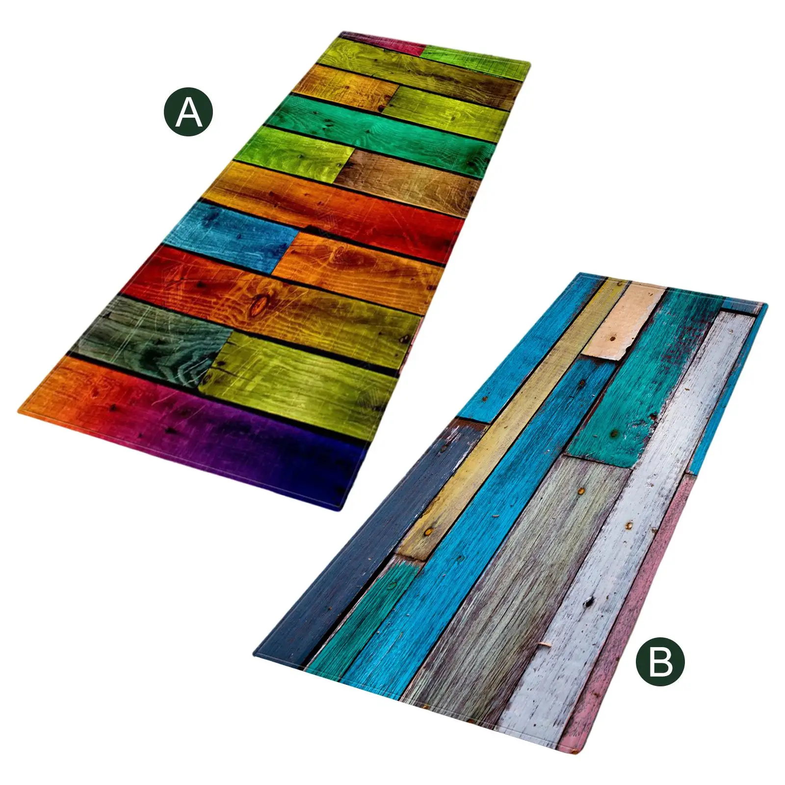 Modern Kitchen Rugs and Mats Rectangle Polyester Fiber Doormat 23.62x70.87inch Floor Planks for Apartment Home Decor Washable