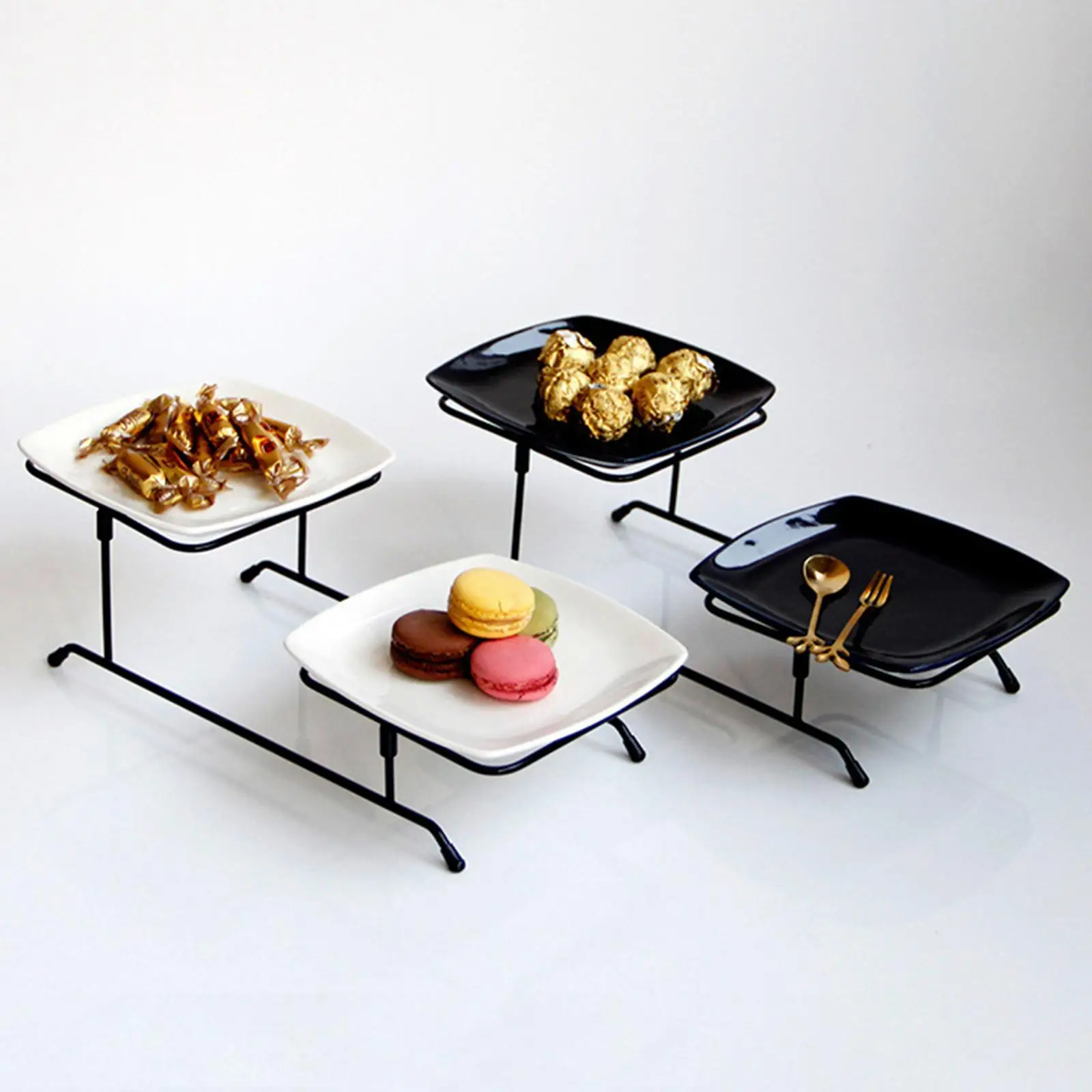2 Tier Serving Stand Fruit Rack Cookie Tray Rack Pastry Platter for Hotel Decoration