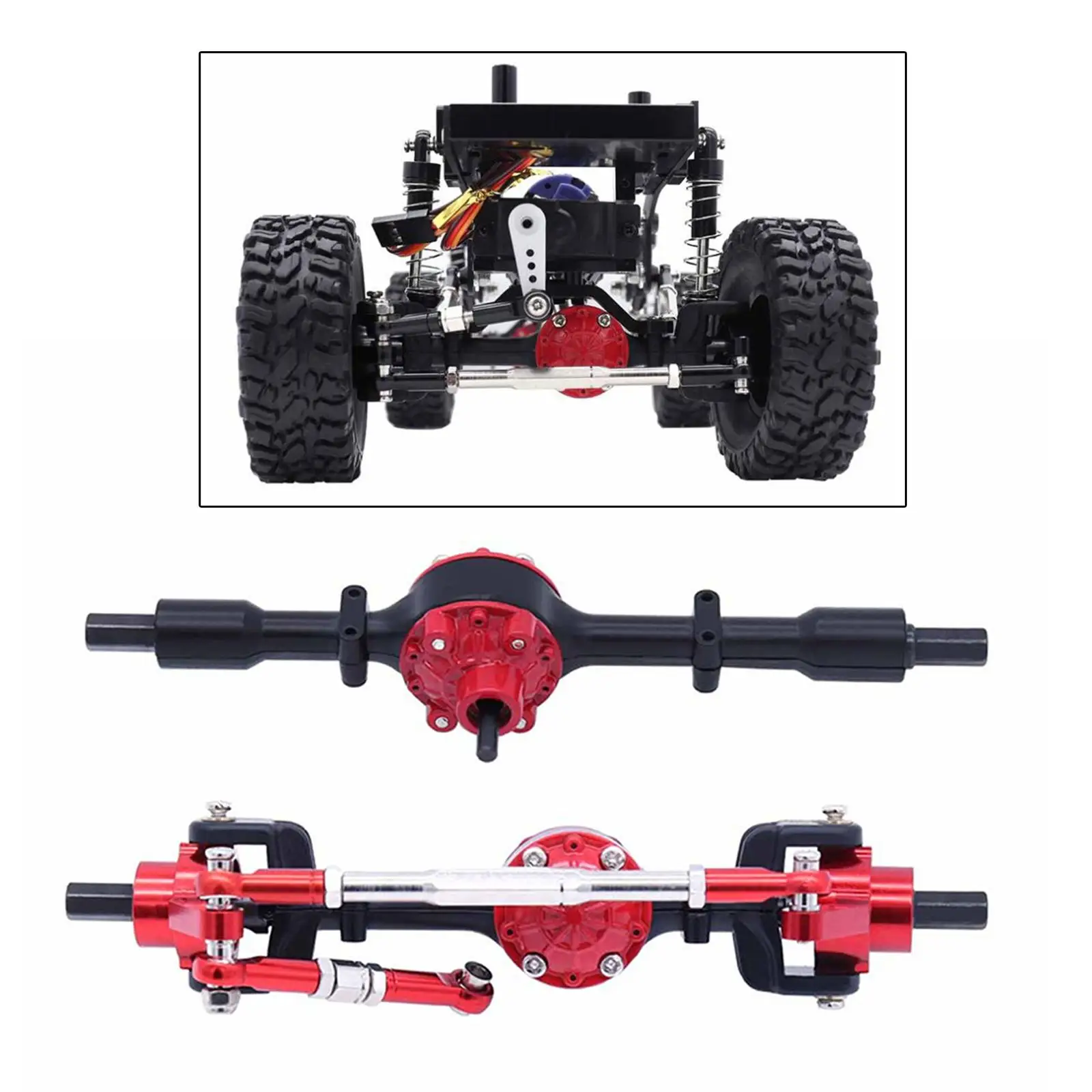 1:16 Scale RC Car Front and Rear Axle Set Convenient Durable Practical Upgrade Parts Accessory for B36 C24 B14 B24 RC