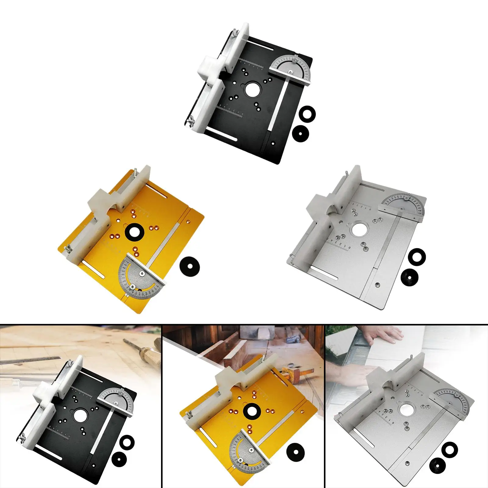 Aluminium Table Insert Tool Flip Board Fence Sliding Brackets Woodworking Benches Trimmer Tools for Trimming Machine